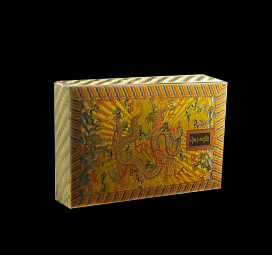 Покерная двухсторонняя Золотая фольга Supreme Dragon 24K пластиковая модель 33 для покера