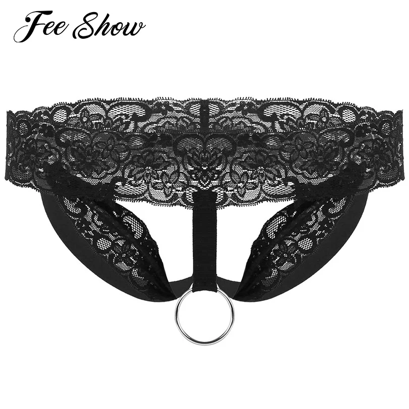 Мужское эротическое нижнее белье из прозрачной кружевной/искусственной кожи