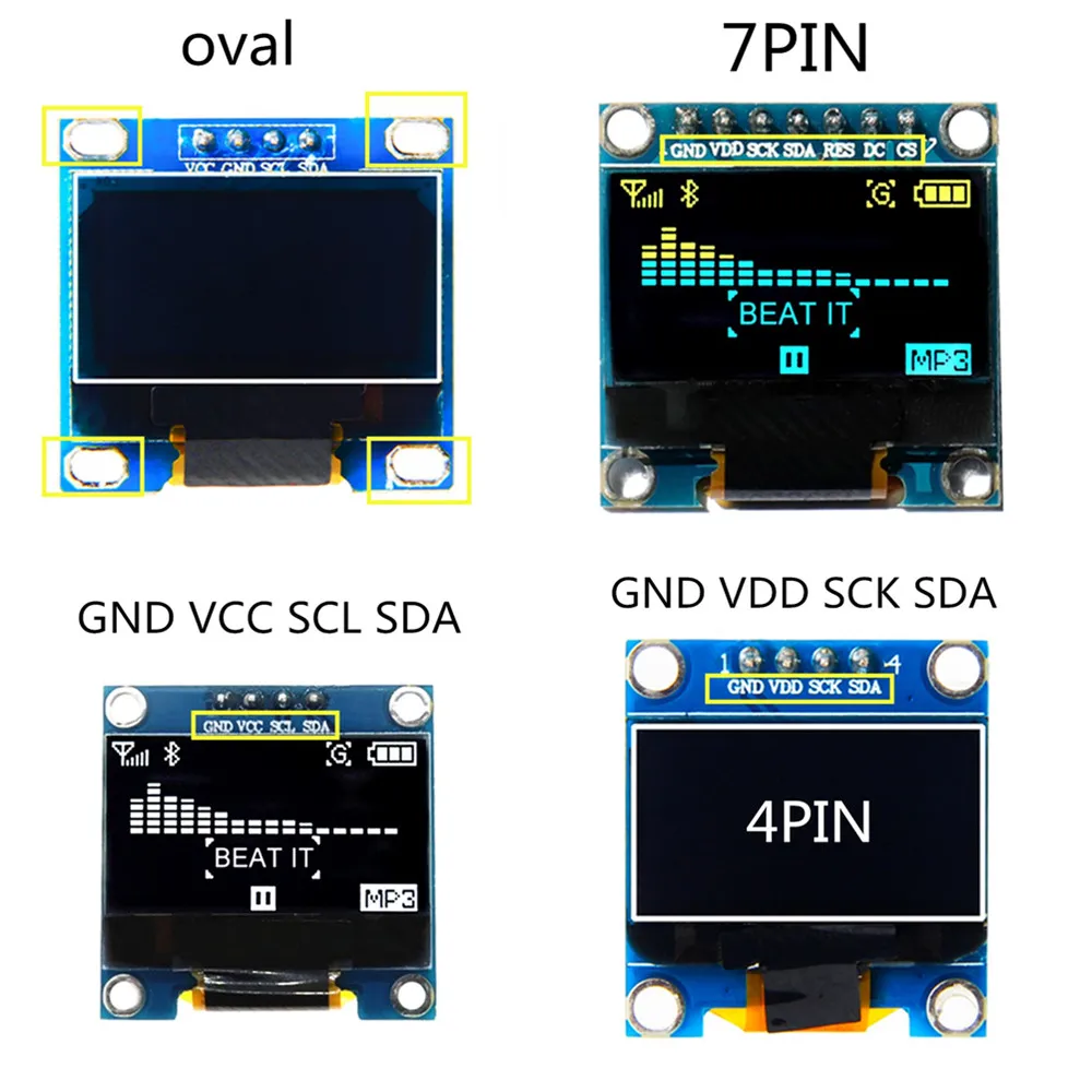 OLED дисплей 0 96 дюйма ЖК экран 12864 SSD1306 модуль дисплея IIC SPI HD выделение овальной