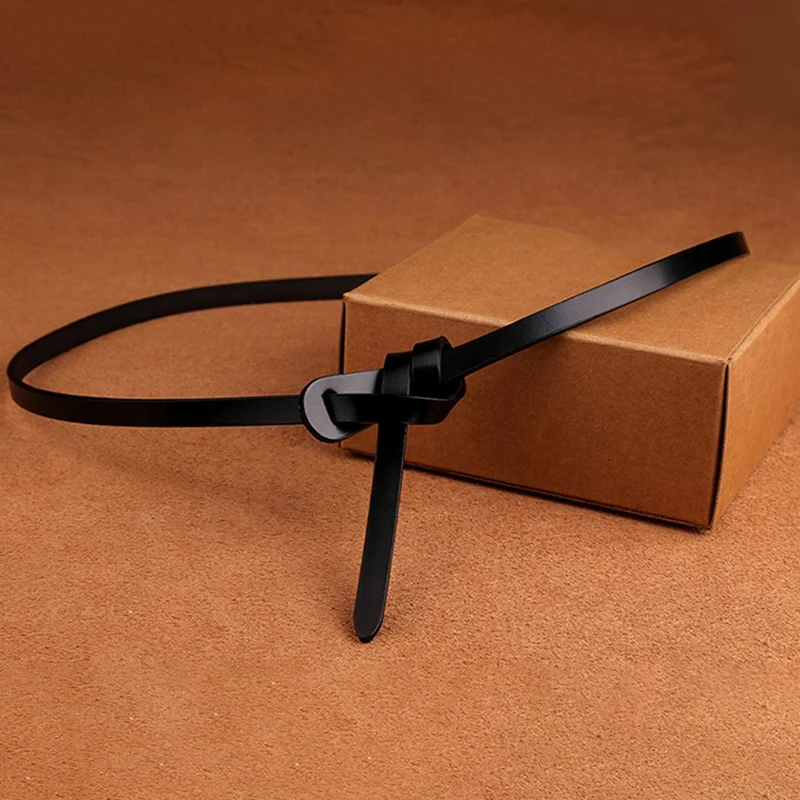 

Women Leather Skinny Belt for Dress, Fashion PU Thin Waist Belt