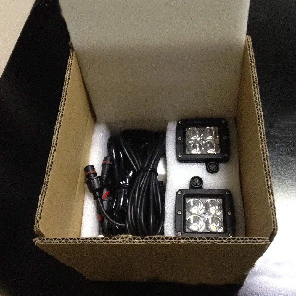 

Marlaa 2pcs 12W Dual Colors LED Work Light Spot Flood 3" Cube Pods Flush Mount White & Amber Led working Light bar