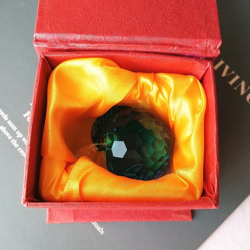 

High Quality K9 Crystal Glass Decoration 50# Apple Shape Decorative Gift for Displaying Free Shipping 2pcs/lot