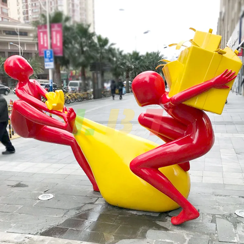 

Personalized dynamic running character square sculpture commercial street Cheng city landscape garden green space decoration