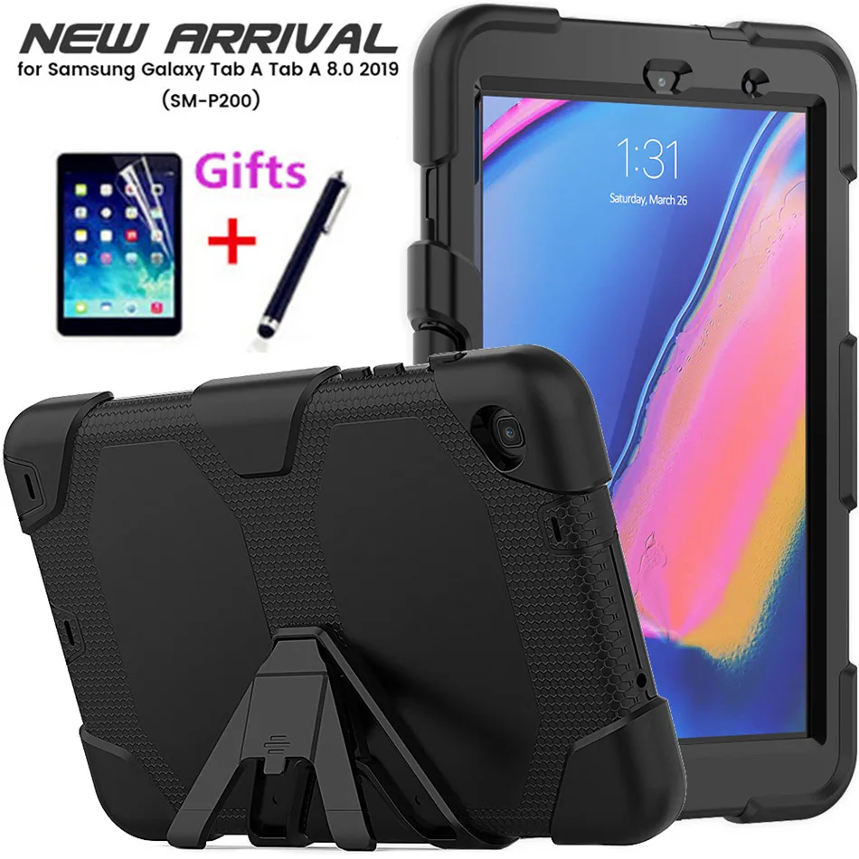 Для Samsung galaxy tab A 8 0 2019 (S Pen) SM-P200 P205 P207 Подставка для планшета силиконовый чехол + PC