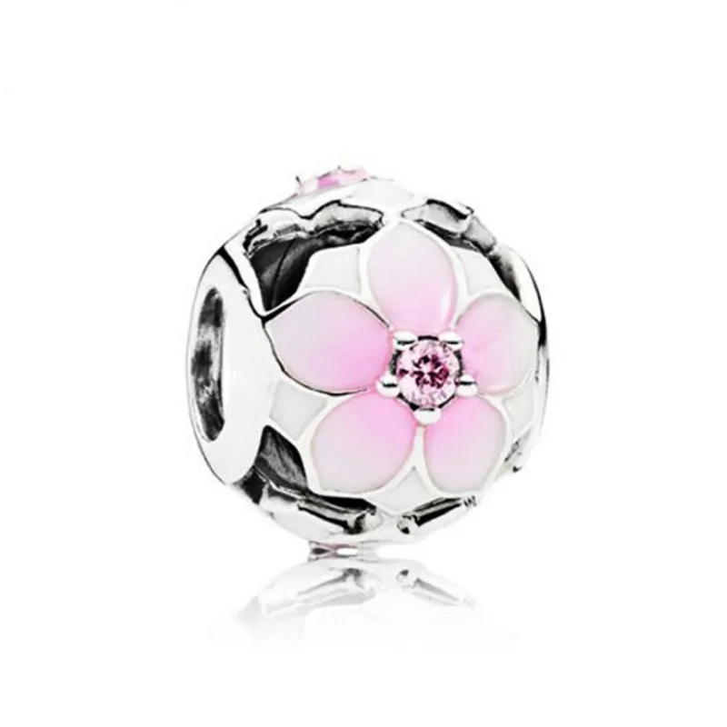 Роза цветок и Маргаритка розовый бусины подвеска на браслет подходят для