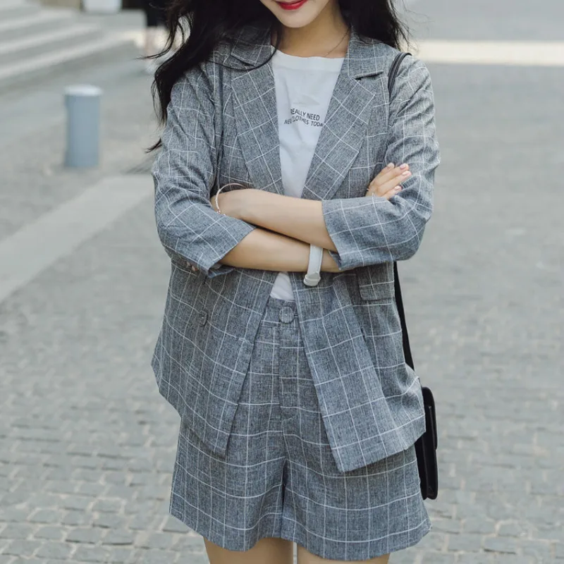 Женская одежда стильный костюм женский офисный из двух предметов двубортный в