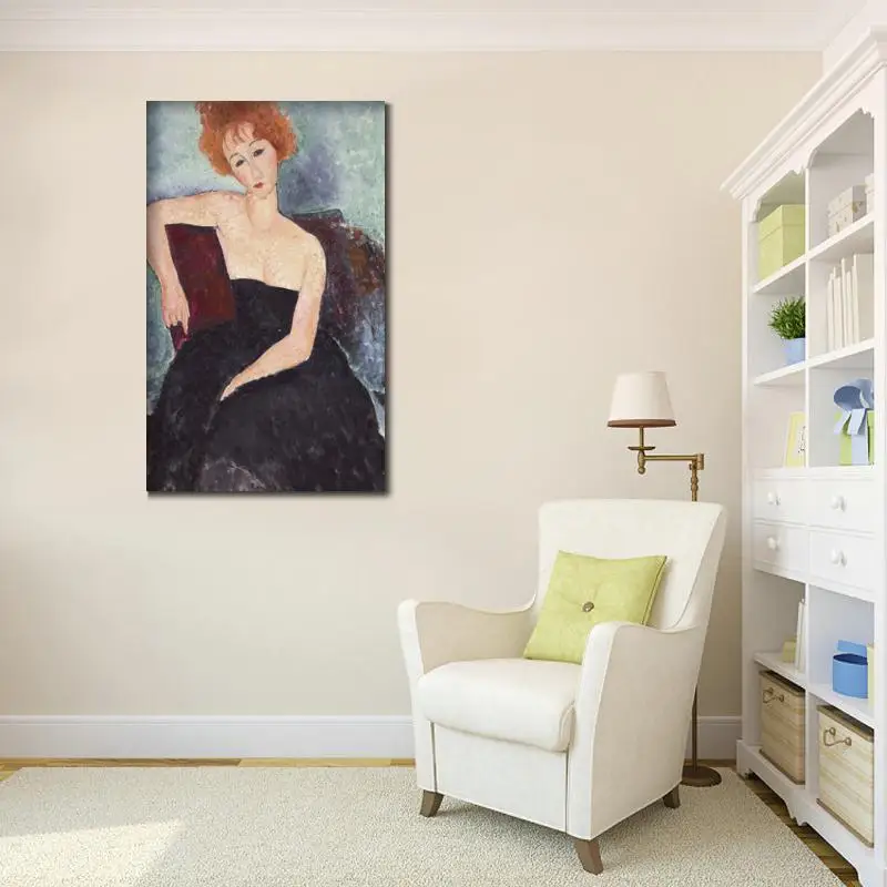 Настенное искусство абстрактная картина маслом фигурка женщины с красной