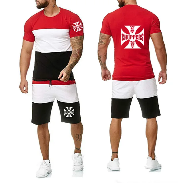 Костюм мужской летний из 2 предметов Повседневная футболка с коротким рукавом и