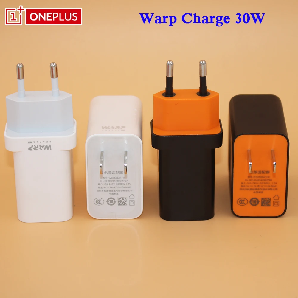 

Зарядное устройство OnePlus 30 Вт, оригинальный Warp McLaren, 5 В, 6 А, адаптер питания, быстрая зарядка, вилка EU/US для One Plus 1 + 9 8 7 7T Pro 6 6T 5 5T 3