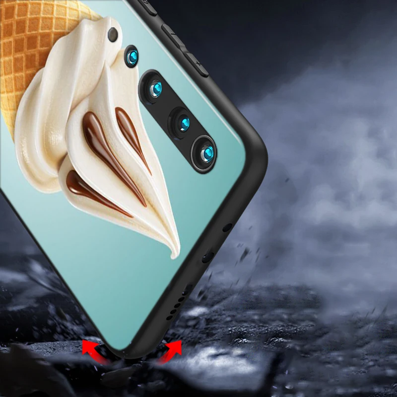 

Silicone Cover Hot Dessert Ice Cream for Xiaomi Mi 10 9T CC9 Pro Note 10 9 8 6 A3 A2 A1 Lite Play Mix 3 Black Phone Case