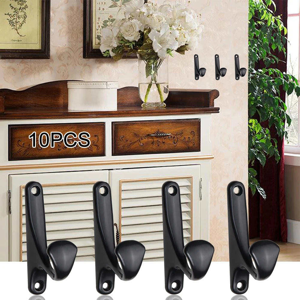 

10pcs Bedroom Home Office With Screws Zinc Alloy Multifunctional Coat Hooks Door Hanging Heavy Duty Wall Mounted Scarf Bag Towel