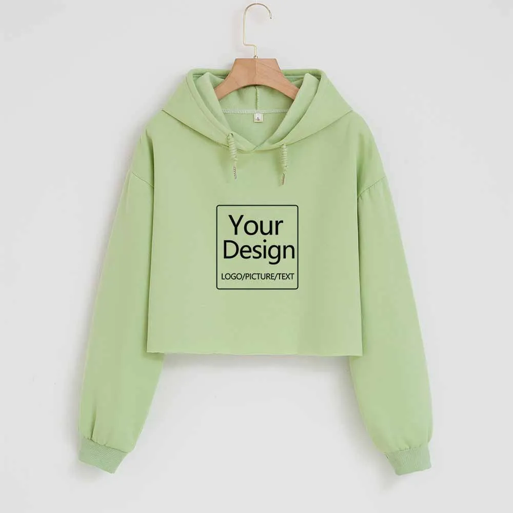

Custom Sweatshirt Cotton 12 Colors Custom Logo Crop Top Hoodie Pullover Sweatshirt Oversized Hoodie Casual Korean Fashion Top