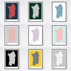 Карта острова Сардиния, Италия, скандинавский Ретро минимализм, Постер и принты на холсте, Настенная картина, Модульная картина, украшение для дома