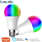Lonsonho 2 шт. Wifi умная Светодиодная лампа E27 9 Вт RGB + C + W Tuya Smart Life App с беспроводным дистанционным управлением Alexa Google Home