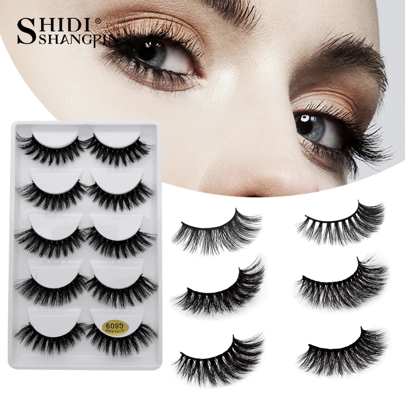 5 пар 3D норковые волосы натуральные перекрещивающиеся накладные ресницы длинные