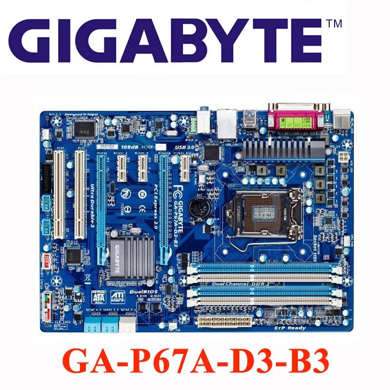 LGA 1155 DDR3 для Intel P67 Gigabyte GA P67A D3 B3 материнская плата 32 Гб настольная системная PCI E