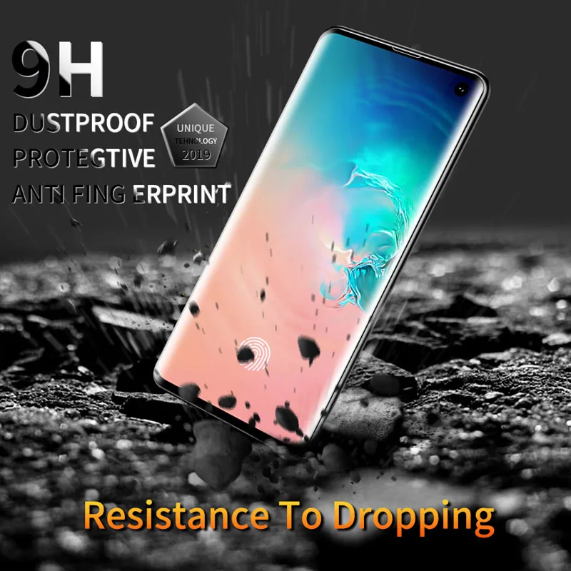 Изогнутое закаленное стекло для защиты экрана Samsung Galaxy S10 Edge Plus полноэкранная