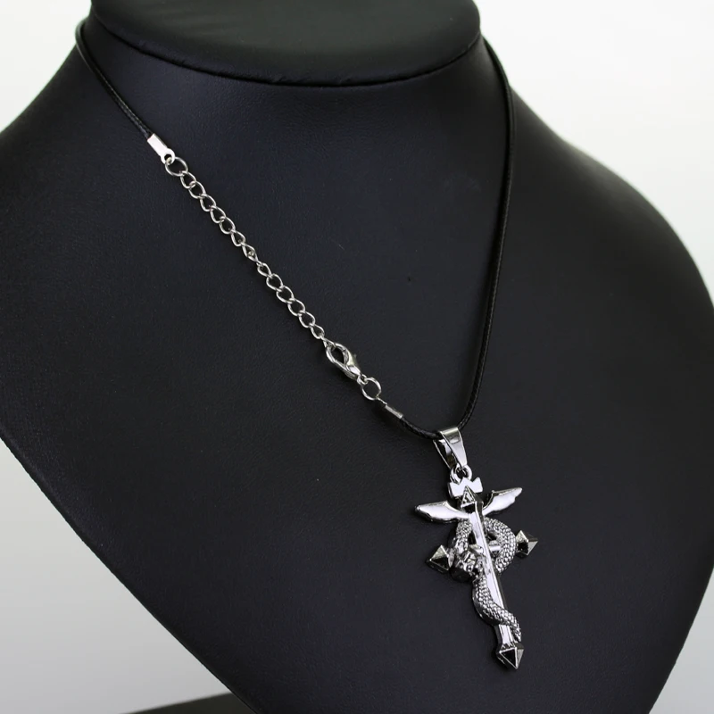 Популярное аниме цельнометаллическое металлическое ожерелье-Алхимик крест-змея
