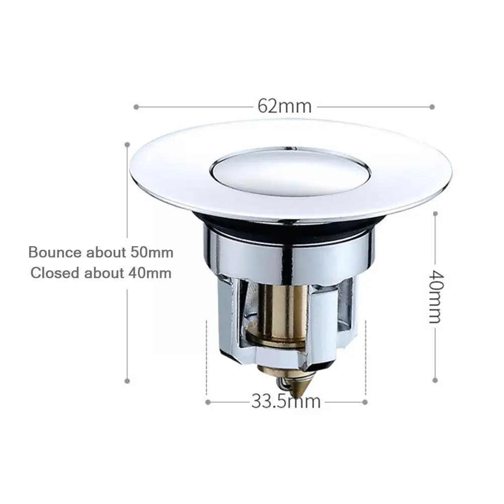 Universal Basin up Drain Filter Metal Bounce Core Push-type Bath Tool Kitchen Build-in Dropship Deodorant Stopper Strainer Z3P7 |