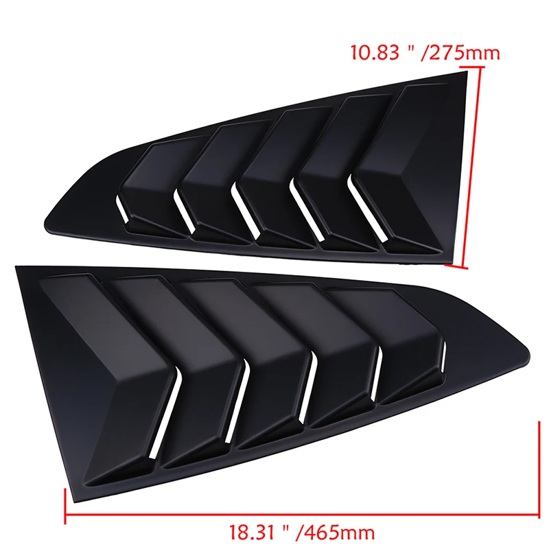 POSSBAY Imitation Carbon Fiber 1/4 Quarter Side Window Scoop Louvers Cover Vent for Ford Mustang Fastback 2015-present | Автомобили и