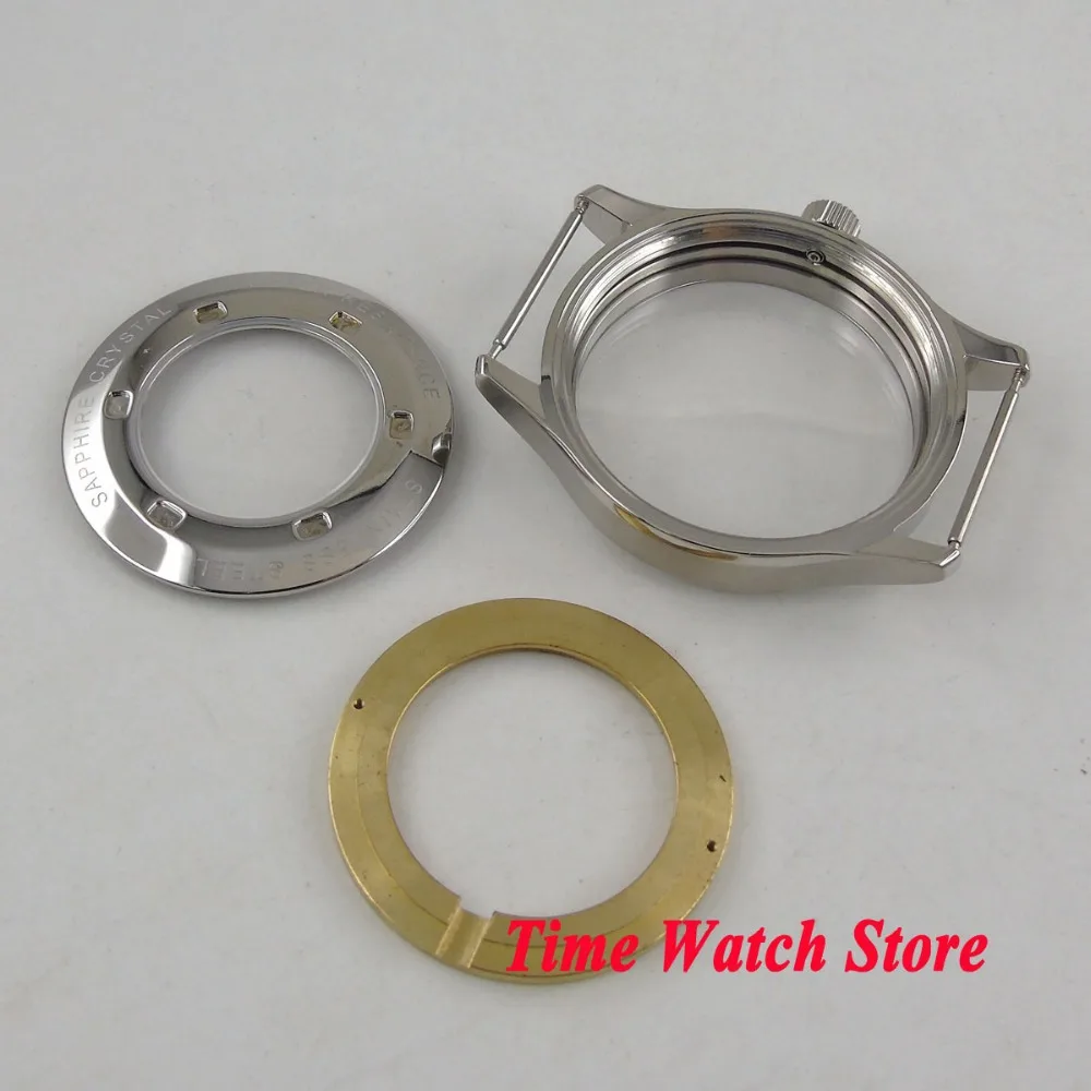 42 мм чехол для часов из полированной нержавеющей стали 316L сапфировое стекло