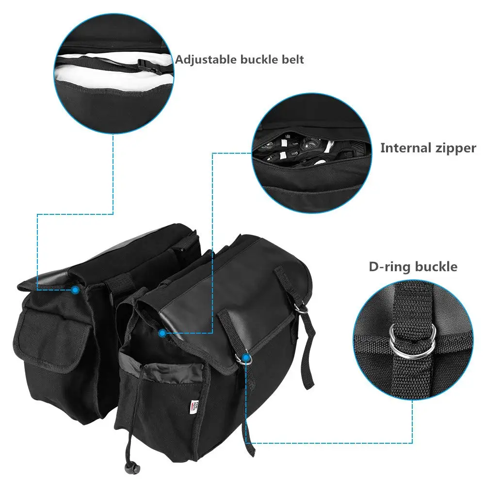 Черная мотоциклетная сумка 600D oxford Saddlebags Equine Back Pack Холщовая Сумка для Touring Sportster XL883 XL1200 для Kawasaki