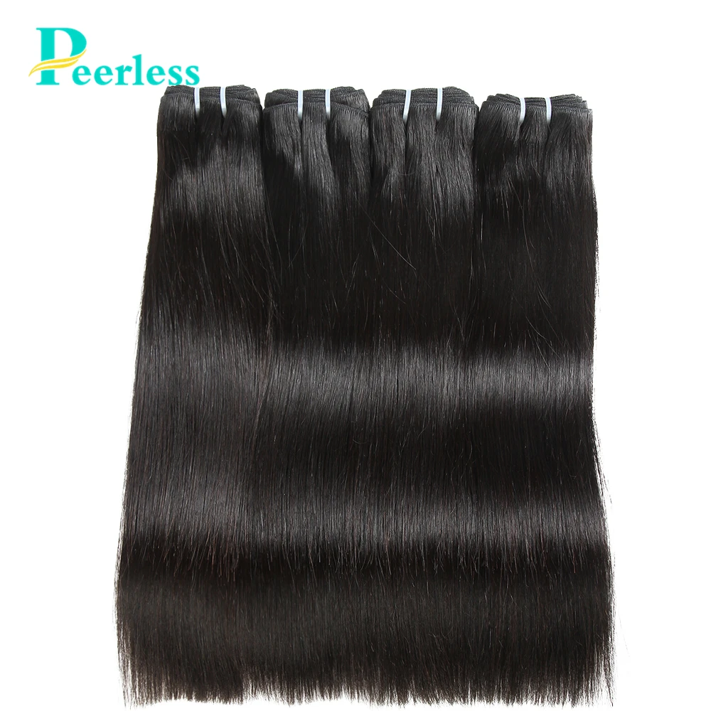 Натуральные перуанские прямые волосы PEERLESS 4 пряди с застежкой 4*4 100%