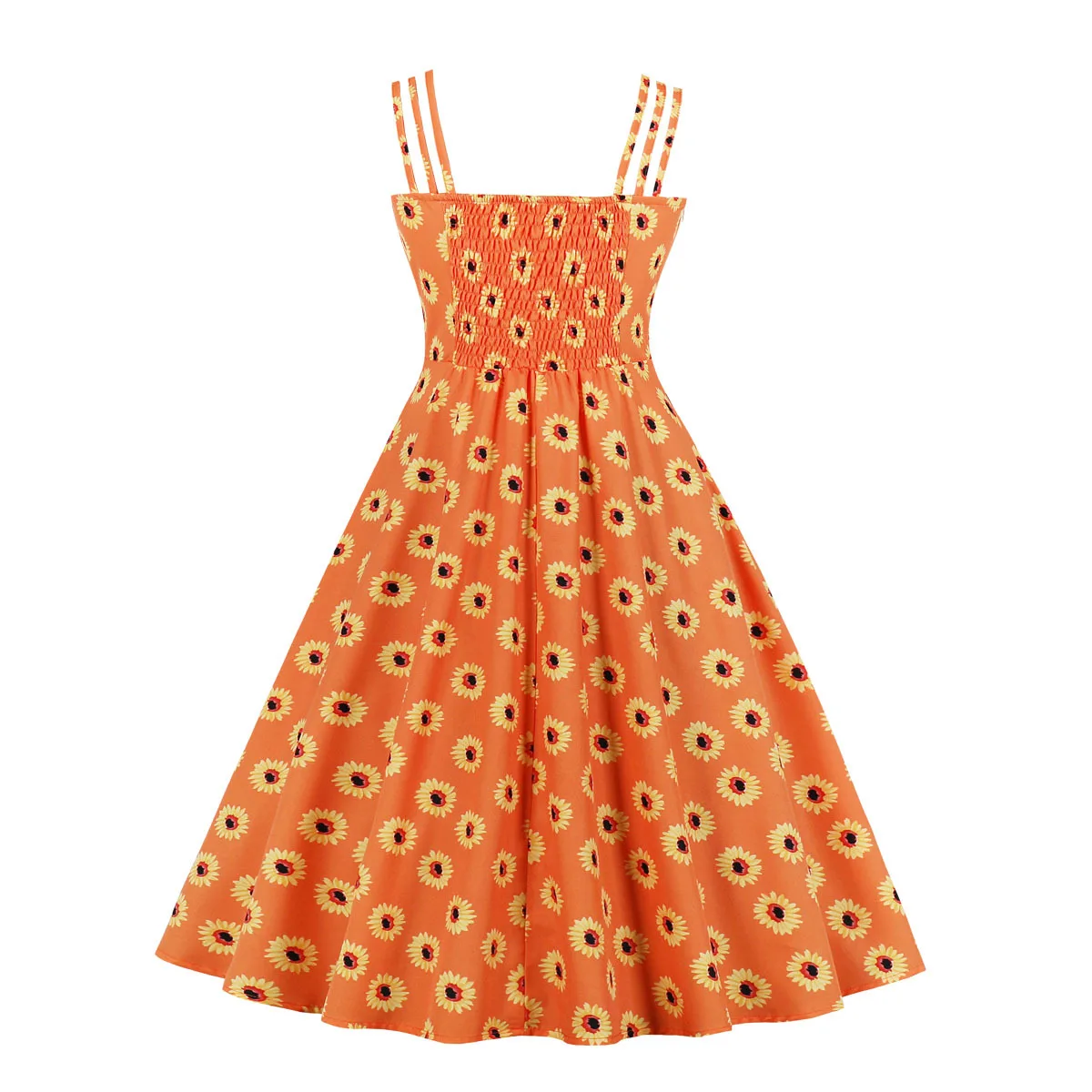 

Summer New Fashion Suspender Sexy Floral Daisy Dress Women's Wear