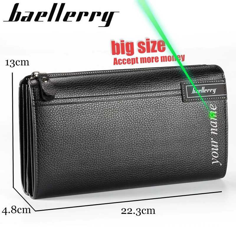 Мужской клатч Baellerry деловая Повседневная вместительная сумочка на молнии с