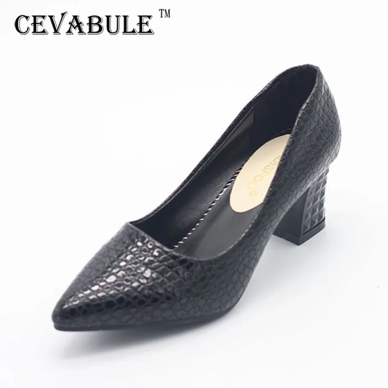 CEVABULE/женские туфли лодочки на квадратном каблуке Осенняя модная обувь Туфли из