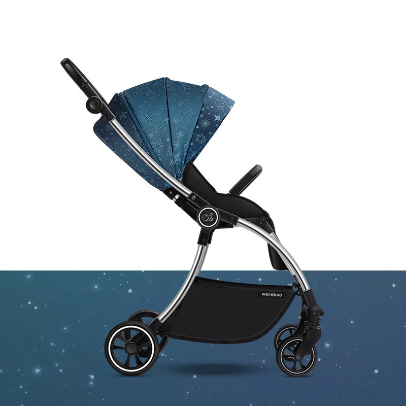 Регулируемая легкая Роскошная детская коляска 3 в 1 портативная двухсторонняя с