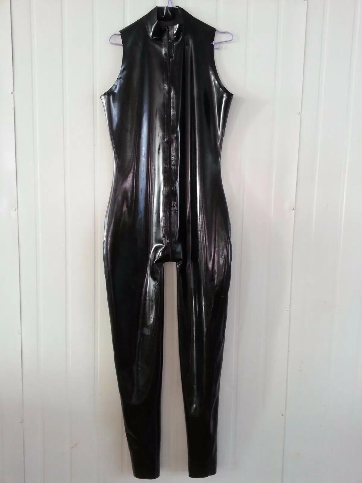 Латекс Ganzanzug Gummi Облегающий комбинезон из латекса Косплей Schwarz Zentai костюм Размер s