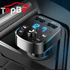 Автомобильный FM-передатчик, Bluetooth 5,0, быстрое зарядное устройство, автомобильное зарядное устройство с двумя USB-разъемами QC3.0, вольтметр, входвыход AUX, 1224 В постоянного тока