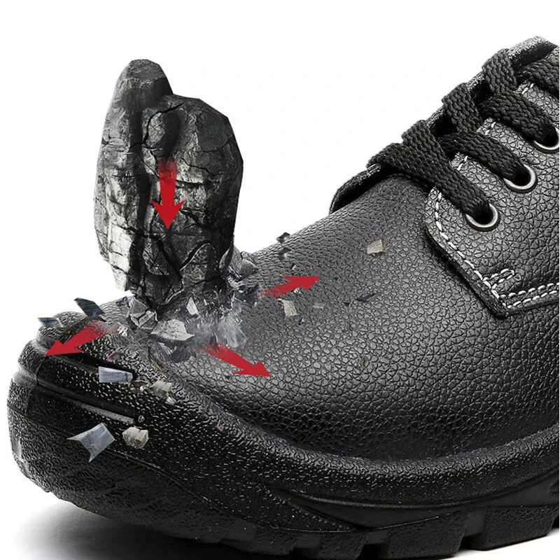 

Genuine Leather Safety Shoes for Men Indestructible Steel Toe Anti-punctureWork Shoes Men Black Real Leather Work Boot