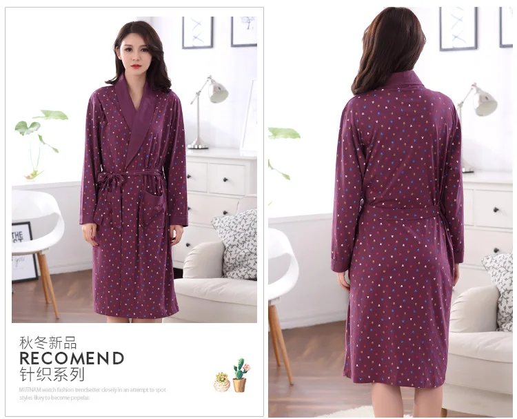 Размера плюс L-XXXL хлопковый Халат для сна Для Женщин Осенние пикантные Pijamas мужские зимние парки Inverno: ночная рубашка с длинными рукавами, домашняя одежда халат
