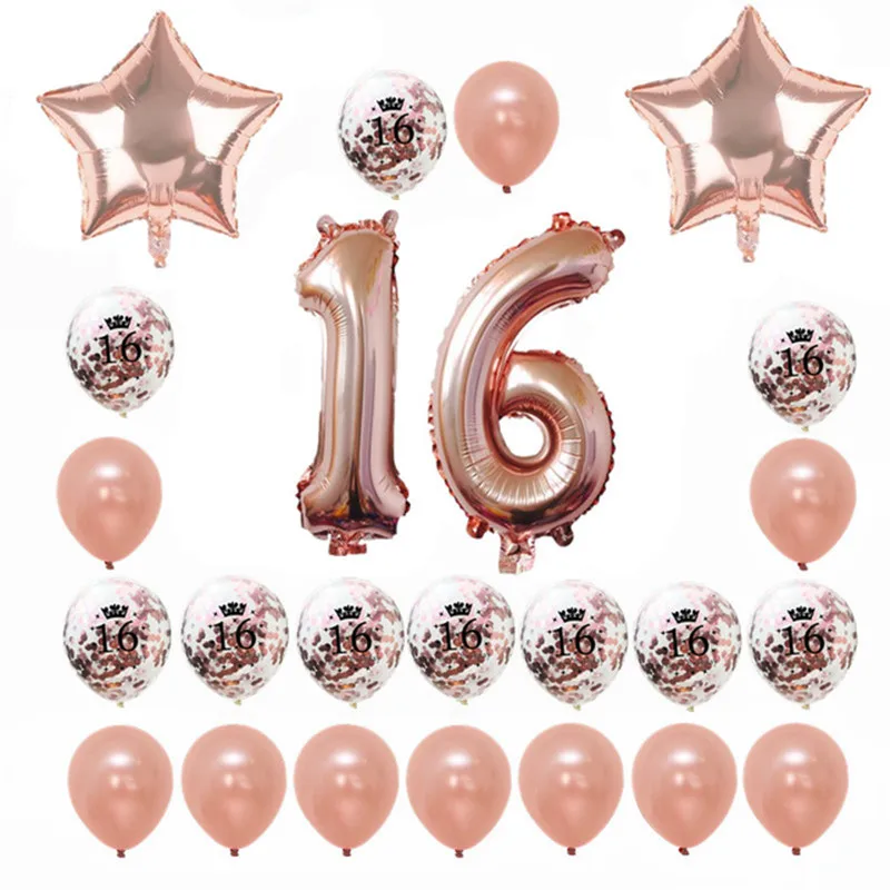 Надувные шары в виде цифр из розового золота | Дом и сад