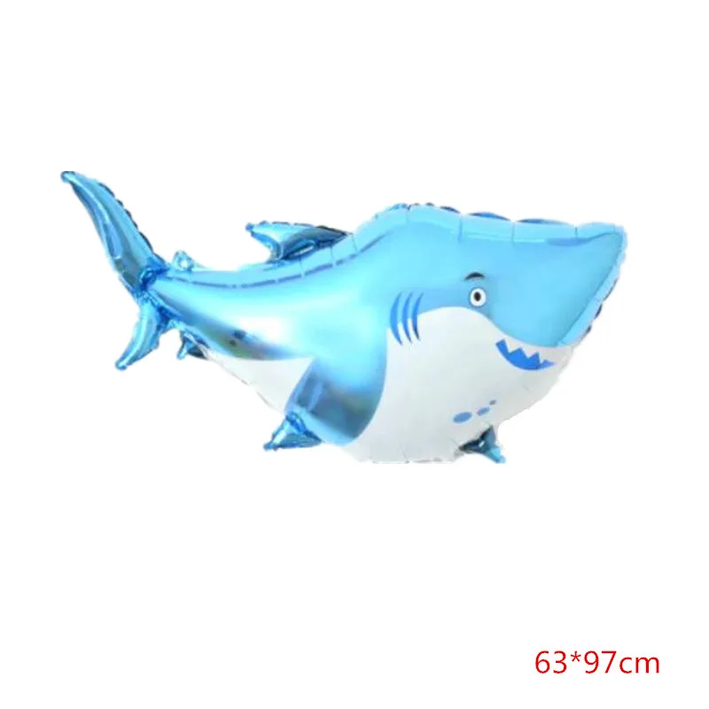 63*97 см большая акула мультфильм воздушные шары из фольги в виде животного Дети