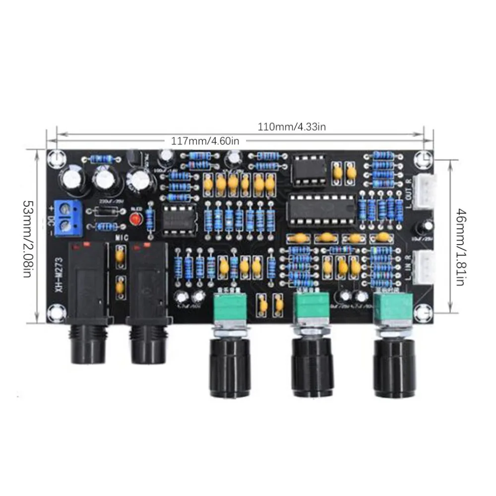 XH-M273 PT2399 цифровые микрофонные усилители доска реверберации караоке реверберации NE5532 Предварительный усилитель тональная плата