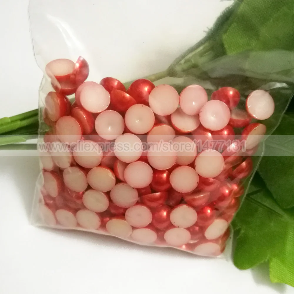 200 шт 8 мм красный жемчуг для изготовления карт полукруглые имитация