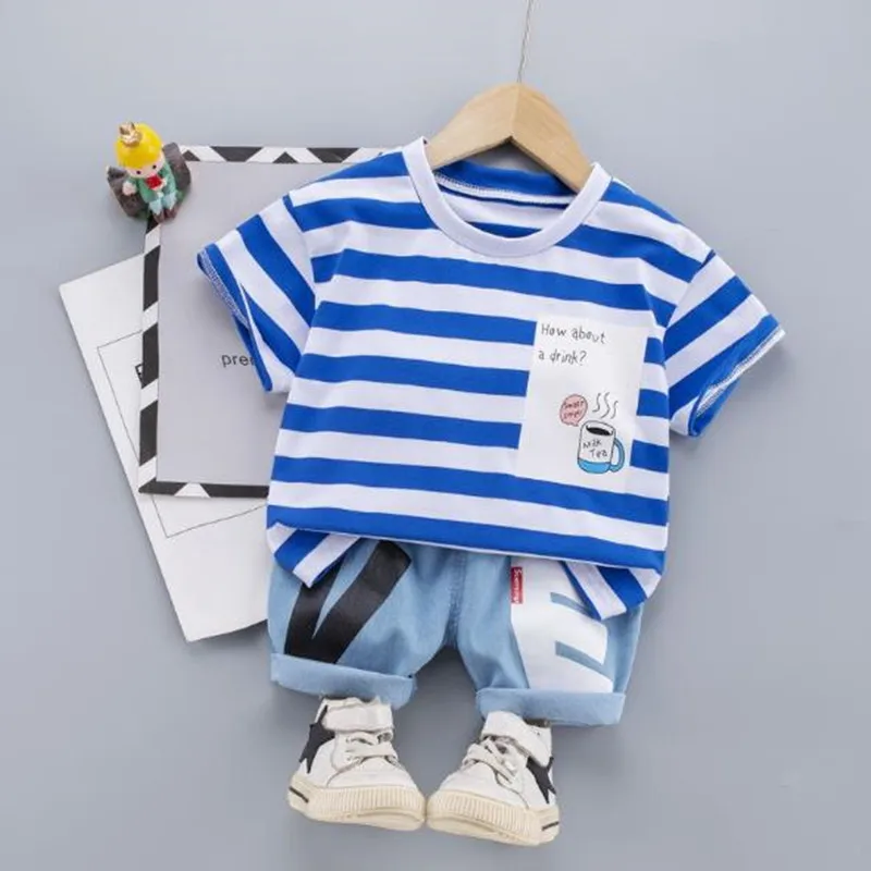 2021 летняя одежда для маленьких мальчиков Комплекты с принтом в виде героев