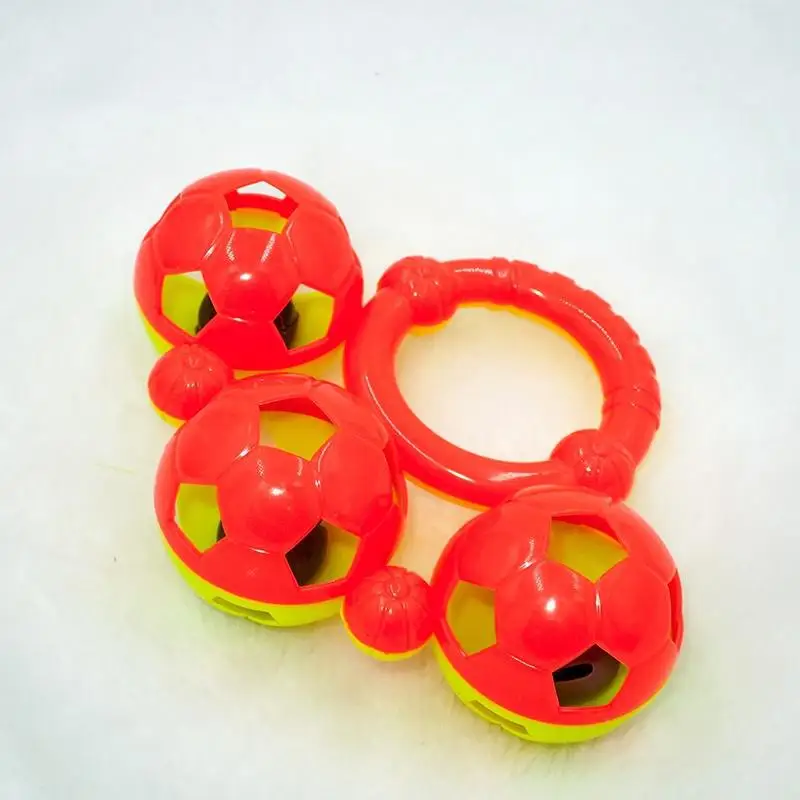 Футбол Новорожденный ребенок для тренировки захвата колокольчик погремушки