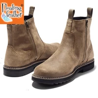 spring autumn mens chelsea boots flock warm zip motocycle boots men comfortable outdoor male shoes casual size 39 48 male shoes