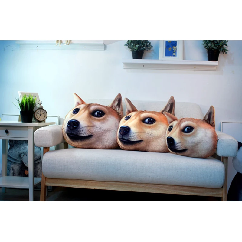Doge мультяшная Милая подушка с 3d принтом плюшевые игрушки креативный подарок