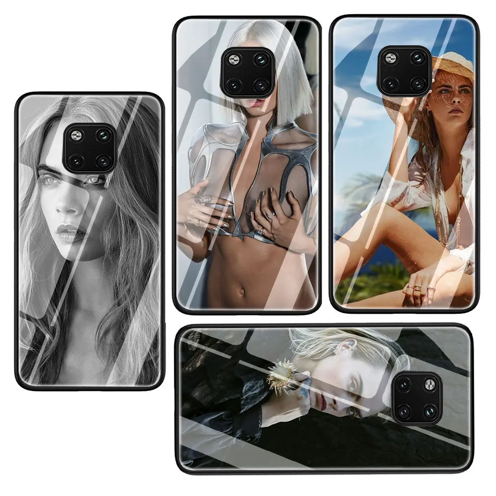 Чехол для телефона Cara Delevingne из закаленного стекла Huawei P10 P20 P30 Y6 Y9 Honor 8X 7A pro 9 10 Lite Mate