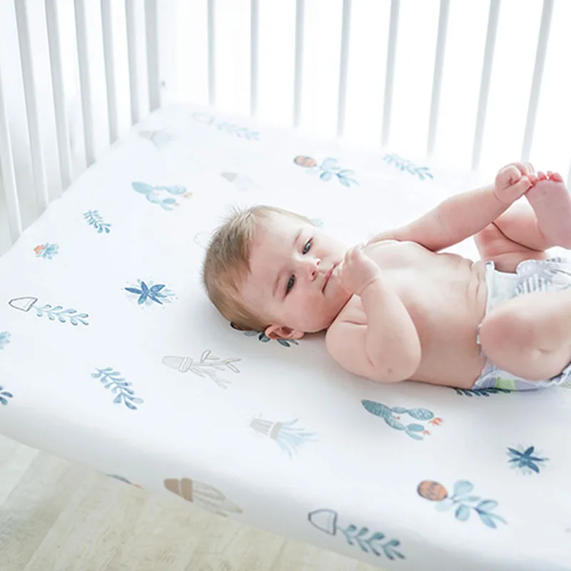 

Постельное белье для новорожденных, 100% хлопок, с мультяшным рисунком, мягкая постельная простыня для маленьких девочек и мальчиков, 130*70 см, ...