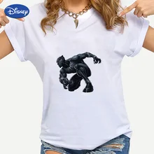 Marvel Fan T-Shirts Women t Shirts Black Panther Aesthetic Clothes 90S Vogue Vintage Harajuku Ropa Aesthetic Basic Dropshipping