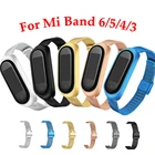 Металлический ремешок для Mi Band 6 5 4 3, Миланская петля без винтов, регулируемый браслет из нержавеющей стали для Xiaomi Band 6 с защелкой