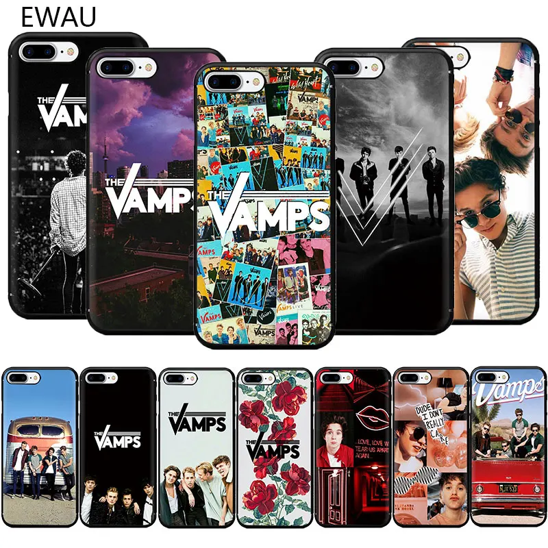 Мягкий ТПУ чехол для телефона EWAU The Vamps iPhone 12 Mini SE 2020 11 Pro 5 5s 6 6s 7 8 Plus X XR XS MAX|Бамперы| |