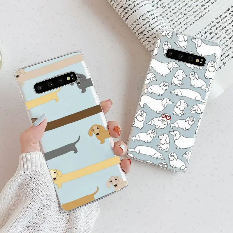 

Dachshund Bulldog animal Phone Case Transparent For Samsung A51 A50 A71 A70 A81 M60S Note S21 S 20 10 9 8 11 E Plus Ultra