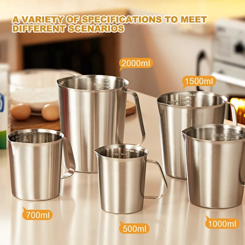 

Мерная чашка из нержавеющей стали, 1 шт., кухонный кувшин «сделай сам» с прецизионным градиентом, носик для выпечки и масла